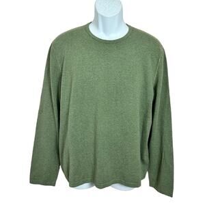 Mens Banana Republic Cotton Cashmere Green Sweater Sz Large Pullover Long-sleeve